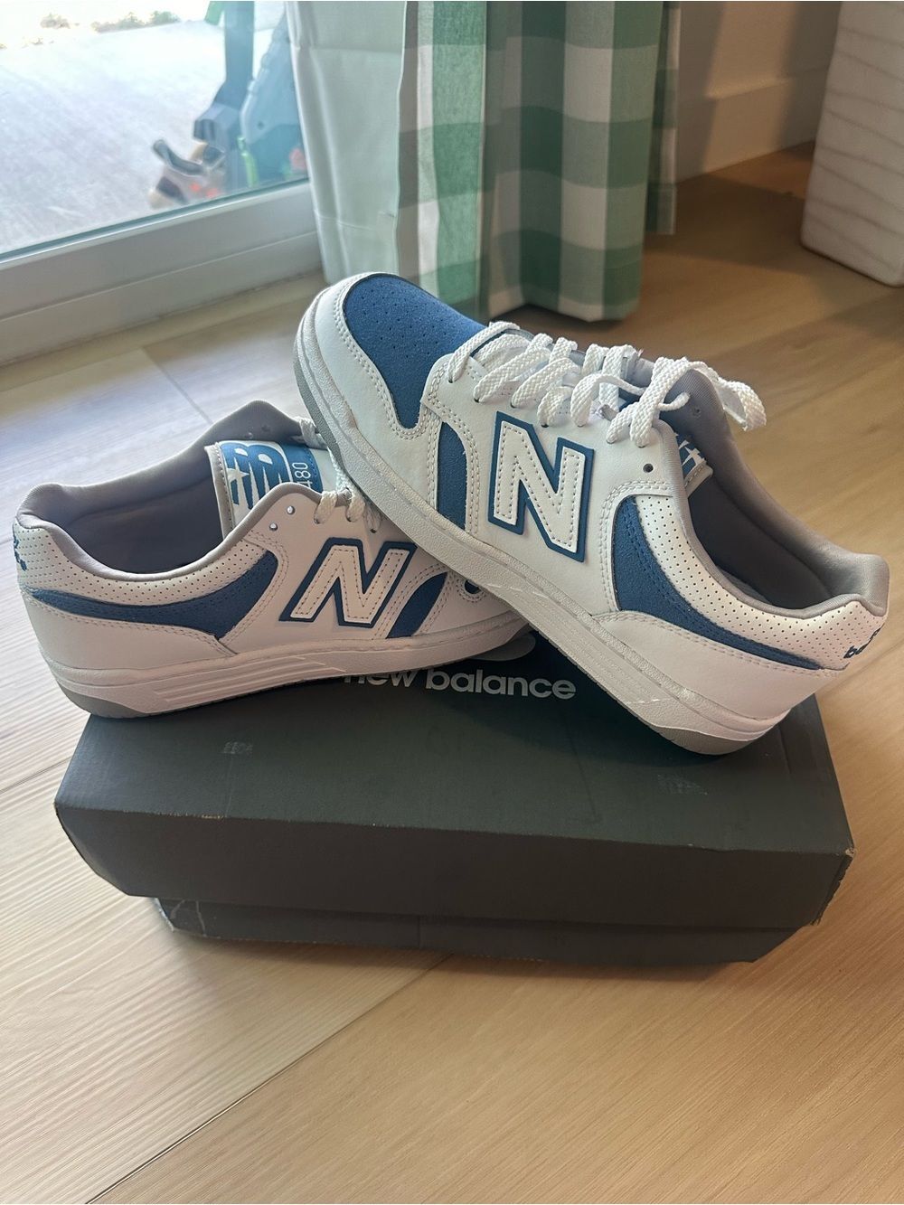 NWT! New Balance 480 "White/Sea Stone" Unisex Sneakers - 8 M - 9.5 W